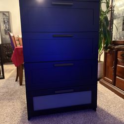 IKEA BRIMNES 4-Drawer Dresser with Frosted Glass Detail