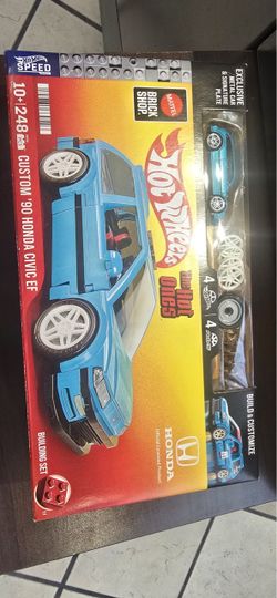 Hot Wheels Brick Shop Custom '90 Honda Civic EF Building Set