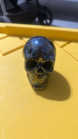 Decorative Ceramic Skull Figurine