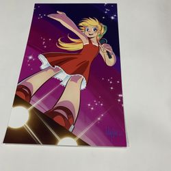 Blonde Singer in Red Dress Artist Unknown