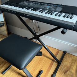 Piano Keyboard With Stand & Seat 