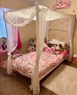 Twin size bed frame and mattress
