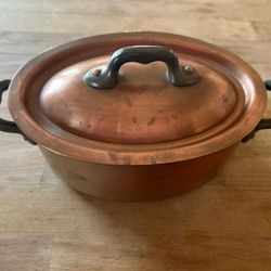 French Copper Casserole With Lid