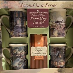 Thomas Kinkade "Painter Of Light" Four Mug Tea Set