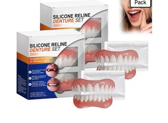 Juego completo avanzado de dentaduras postizas, juego de dentadura de silicona para dentaduras postizas, suave y cómodo, kit de silicona para dentadur