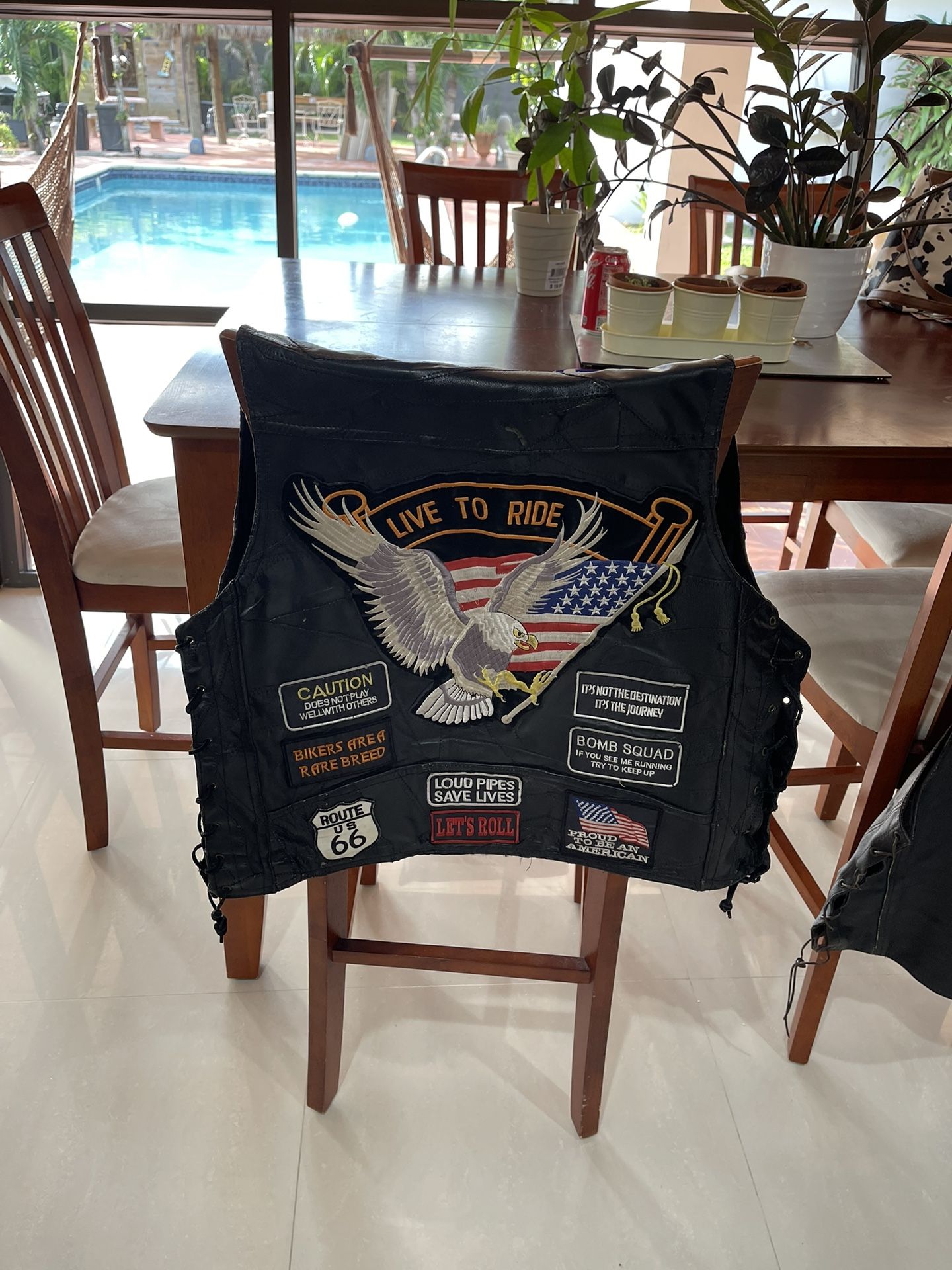 3XL Leather Biker Vest