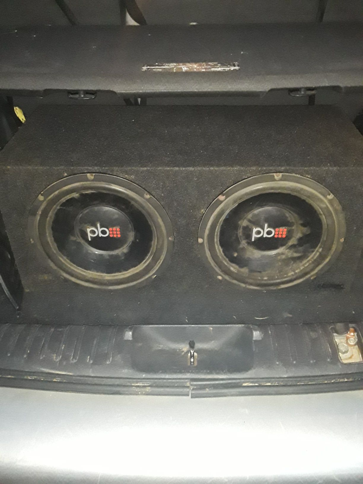 12in sub they are dusty but still hooked up works great