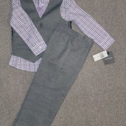 VAN HEUSEN Long Sleeves With Tie, Vest And Pants 3T Boys