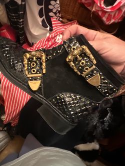 Kurt Geiger London Black Suede Leather Maddox Studd Ankle Bootie Boots Sz 10 Women