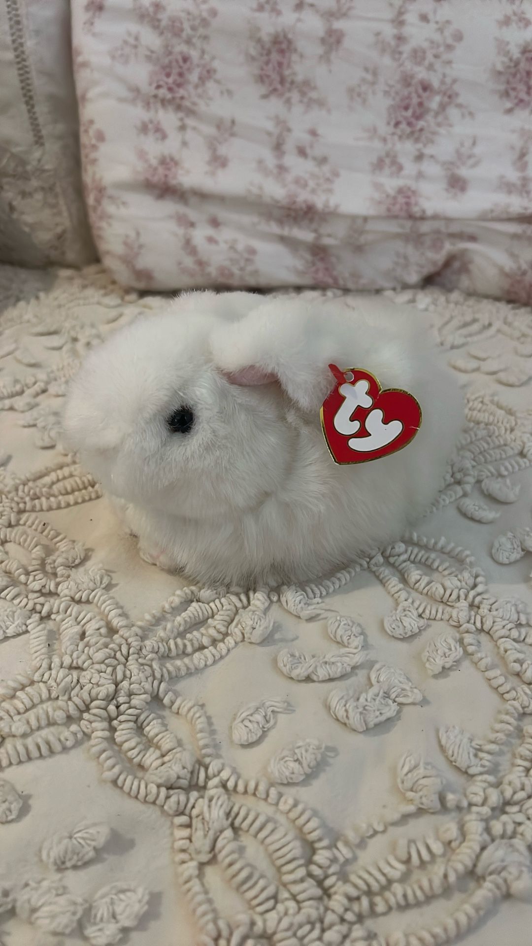 Ty Bunny Rabbit Nibbles Plush White Stuffed Animal Toy 8" 1st Gen Tag