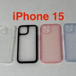 iPhone 15 Phone Covers, Clear Pink, Clear Phone Cases