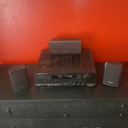 Harman Kardon AVR 20 II 5.1 Ch Surround Sound AM FM Receiver WITH Center Right And Left Speaker + Broken Subwoofer