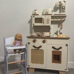 Play Kitchen With Baby High Chair