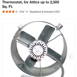 1650 CFM Mill Electric Gable Mount Power Attic Fan 