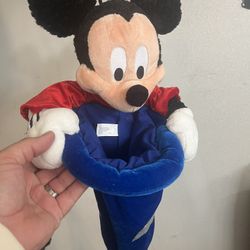 Disney Parks Sorcerer Mickey Plush Head Christmas Holiday Stocking
