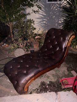 Leather and Wooden lounge chair