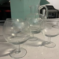 Tiffany Pitcher With 6 Glasses (vintage)