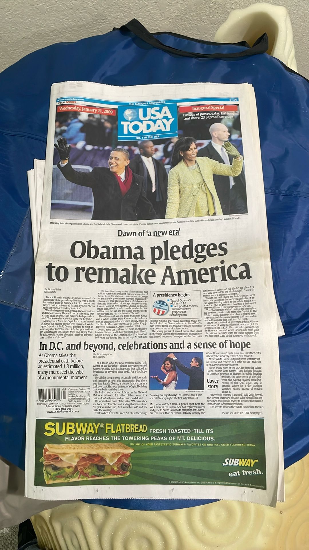 Obama Sworn In USA Today