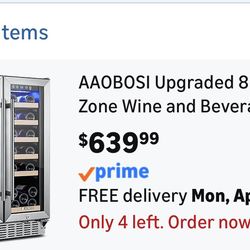 Used dual zone beverage fridge/wine cooler