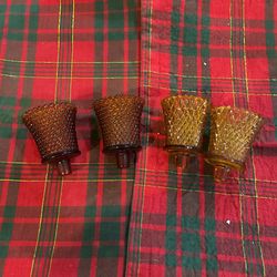 Vintage Amber Votive Candle Holders