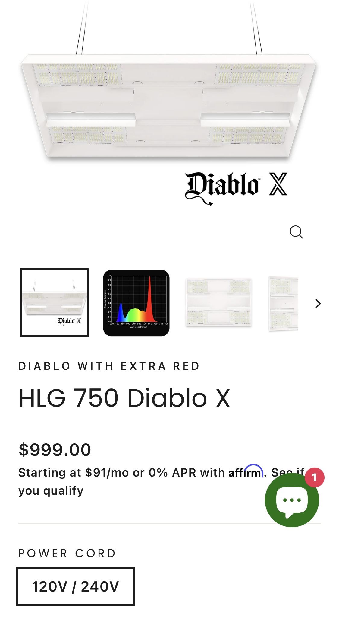 Diablo X HLG 750 Grow Light