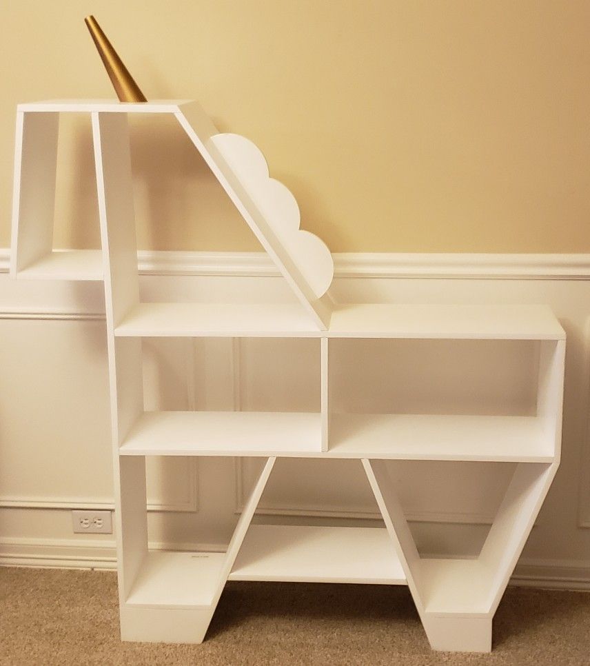 White Unicorn Bookcase Shelving Unit