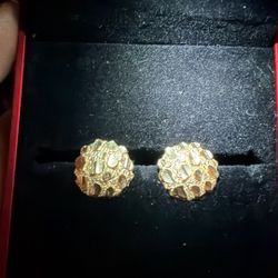 14k Nugget Earrings 