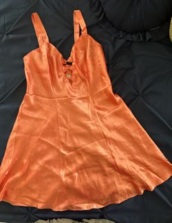 BG Street Intimates silky negligee. Beautiful tangerine/coral color.