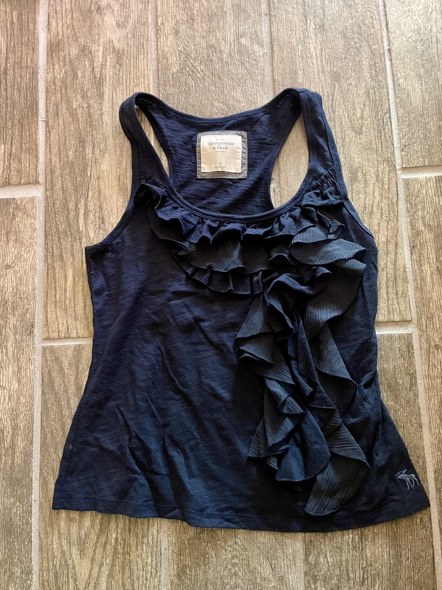 Abercrombie And Fitch Waterfall Tank Top Y2k M Navy Blue