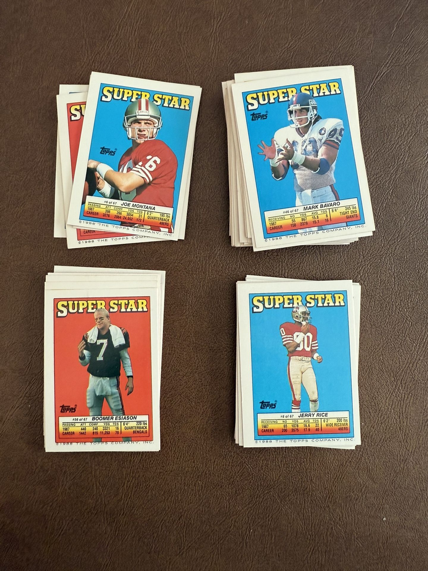 1988 Topps Yearbook Superstar Stickers complete set of 67 Front And Back Shown