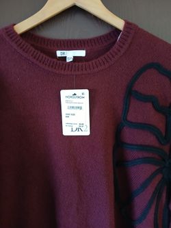 DR2 Burgundy Knit Sweater with Black Detail