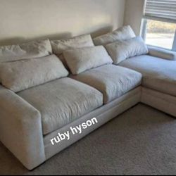 Brand New 🆕 İvory White Sophie 3 Piece Sectional With Chaise | Gray Color Optional @ Fast Delivery 🚚