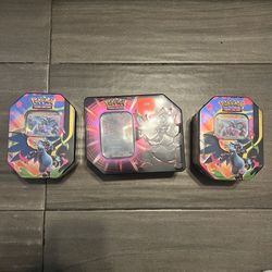 Pokemon Team Rocket Tin (Nidoking Ex) & Mega Charizard X Tin