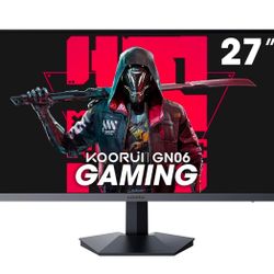 KOORUI Monitor, 27" Gaming Monitor, 165Hz, IPS, FHD 1920 x 1080 1ms Computer Monitor with Adaptive Sync, 75x75 mm VESA Mountable, Tilt Adjustable, 2 x