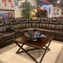 Power Reclining Sectional In Stock For Immediate Delivery 
