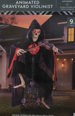 9 FT Animated Graveyard Violinist Halloween Decoration
