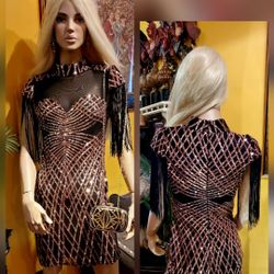 Sequin Fringed Dress 