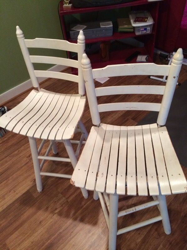 White chairs all wood