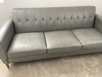 Gray leather couch