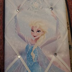 DISNEY FROZEN ELSA MEMOBOARD WALL DECOR 11" X16" INCHES PRE-OWNED IN GOOD CONDITION LIKE NEW
