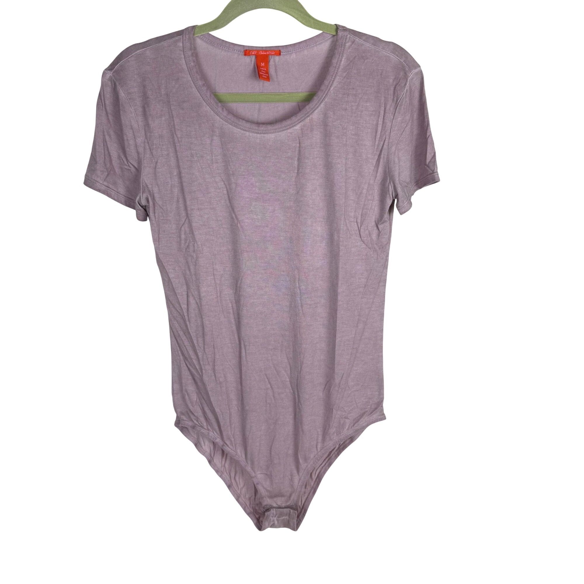 Chelsea & Violet Women's Bodysuit Short-Sleeve Scoop-Neck Size M