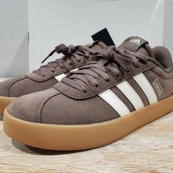 NWB! ADIDAS Women's VL Court 3.0 'Earth Strata' Skateboarding Shoes (8.5) Brown