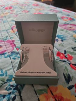 Sofia James Crystal Hoop and Stud Earring Set