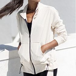 Koral Activewear Bare Knuckle Netz cream zip up athleisure jacket size M medium