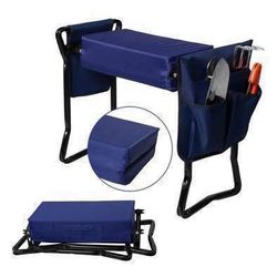 New Blue 2 in 1 Garden Seat Kneeling Stool, Foldable,Removable Gardening Stool w/ two storage Bags