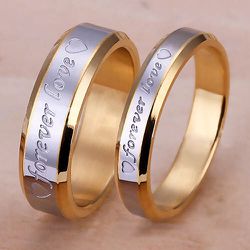 2pcs 18k Gold Forever love Wedding Couple Rings Thumbnail