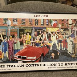 ITALIAN CONTRIBUTIONS TO AMERICA POSTER ALAN LAURIE SIGNED 92