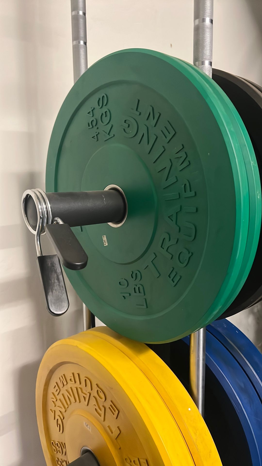 Rubber weight plates, Stand & 2 Bars