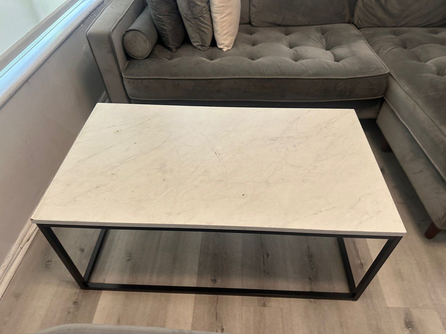 Faux marble coffee table