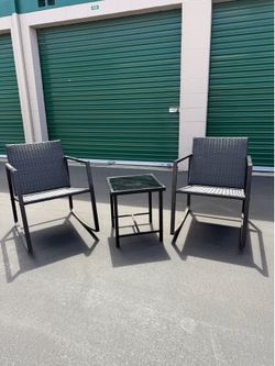 Outdoor rocking chairs with table set